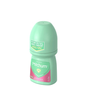 Mitchum Invisible Roll-On Powder Fresh dries clear on skin.