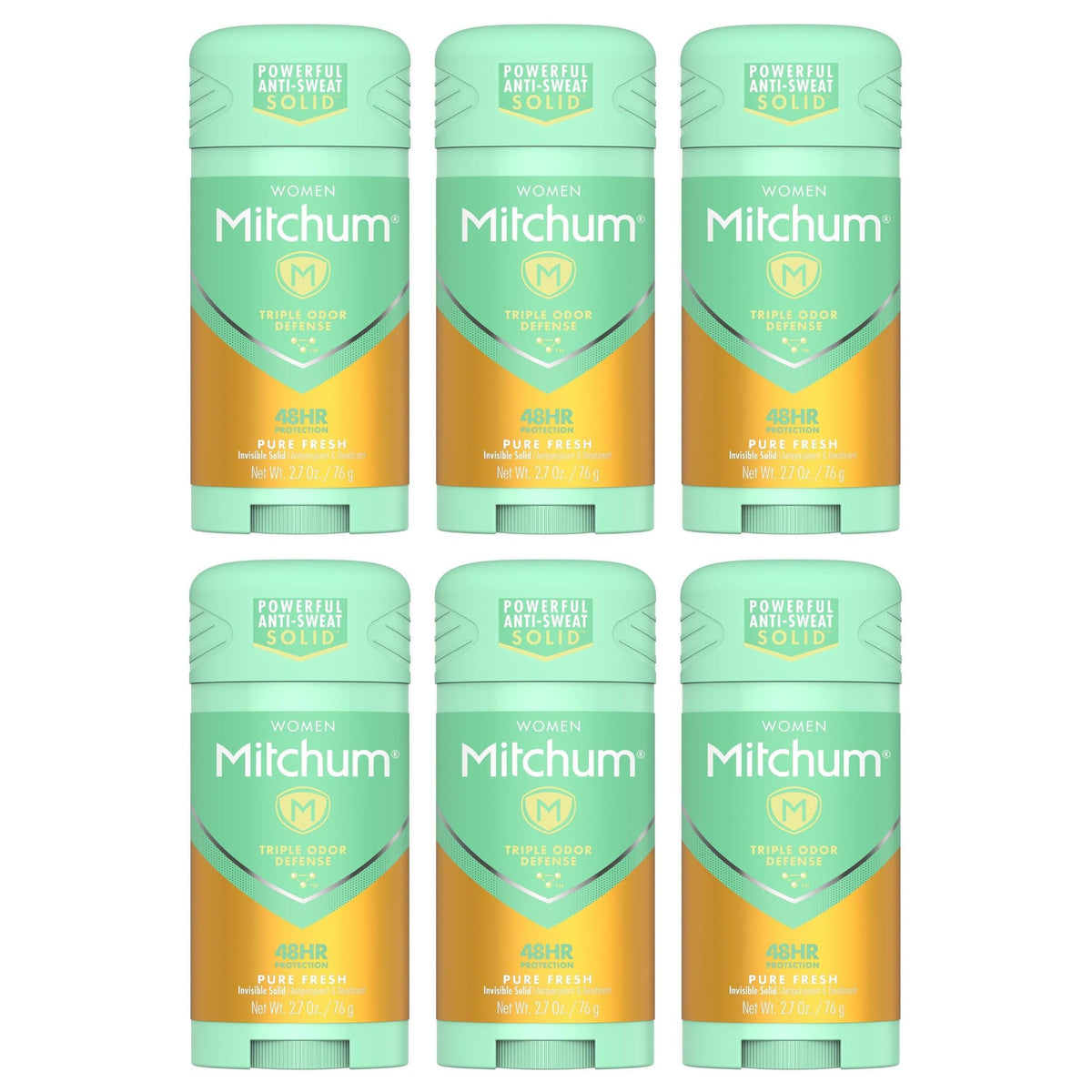 Mitchum Women Triple Odor Defense bottle showcasing Pure Fresh scent for all-day confidence