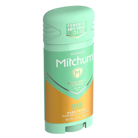 Mitchum invisible solid is applied to the underarm with a clear, residue-free finish.