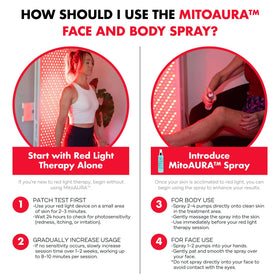 MitoAURA skin glow after use shows radiant, refreshed appearance
