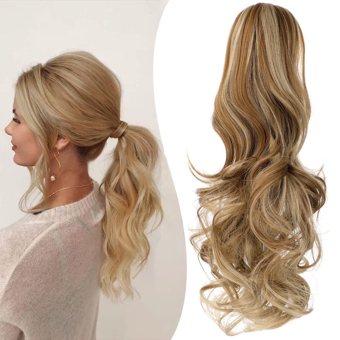 Mitrygreen claw-clip ponytail extension blends securely with your bun.