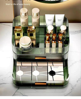 MIUOPUR large-capacity storage fits lotions, brushes, and palettes neatly