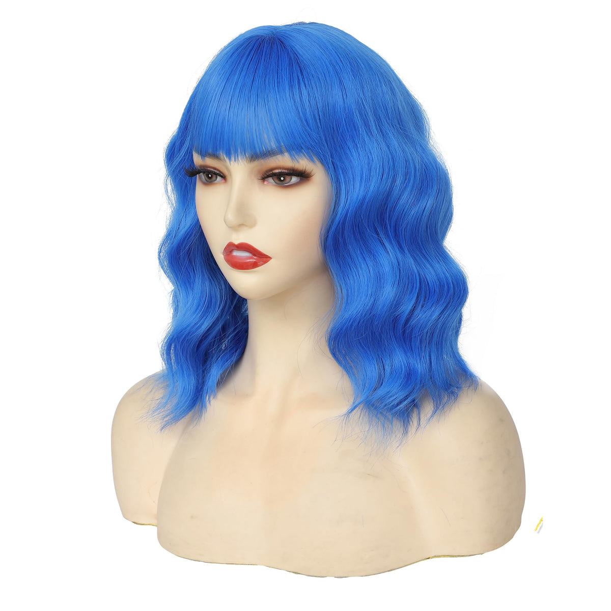 Miuric blue wig lightweight cap for long-wear comfort