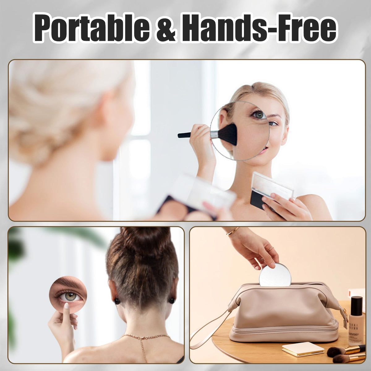 Miusco 10X magnifying mirror for skincare inspection and precision.