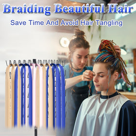 MIVERYEA adjustable-height braiding rack shown from side view enabling comfortable seated or standing use.