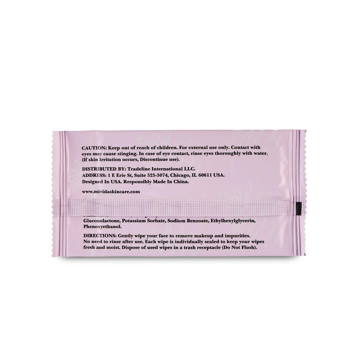 No dyes and mineral oil-free Mivida wipes for a clean finish.