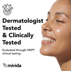 Mivida wipes with vitamin E, panthenol, and allantoin for nourished skin.