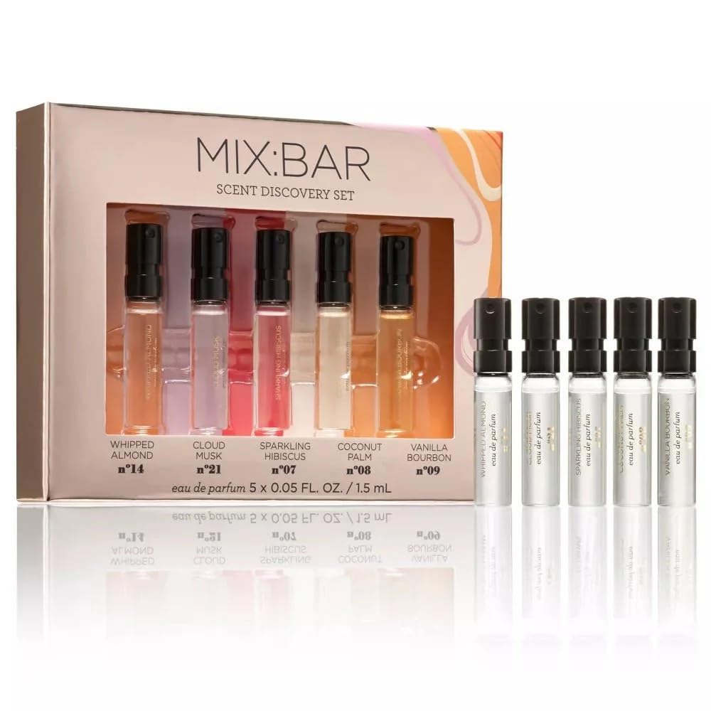 MIX:BAR Vanilla Bourbon scent discovery image showcasing versatile, layerable fragrance options.
