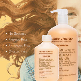 Mixed Chicks Gentle Clarifying Shampoo pump for easy dispensing