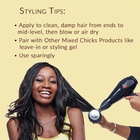 Mixed Chicks Gloss and Shining Hair Silk jar shows travel friendly 1.7 oz size
