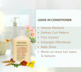 Mixed Chicks Quad Pack ingredients close-up, featuring borage and avocado oils for nourished scalp care.