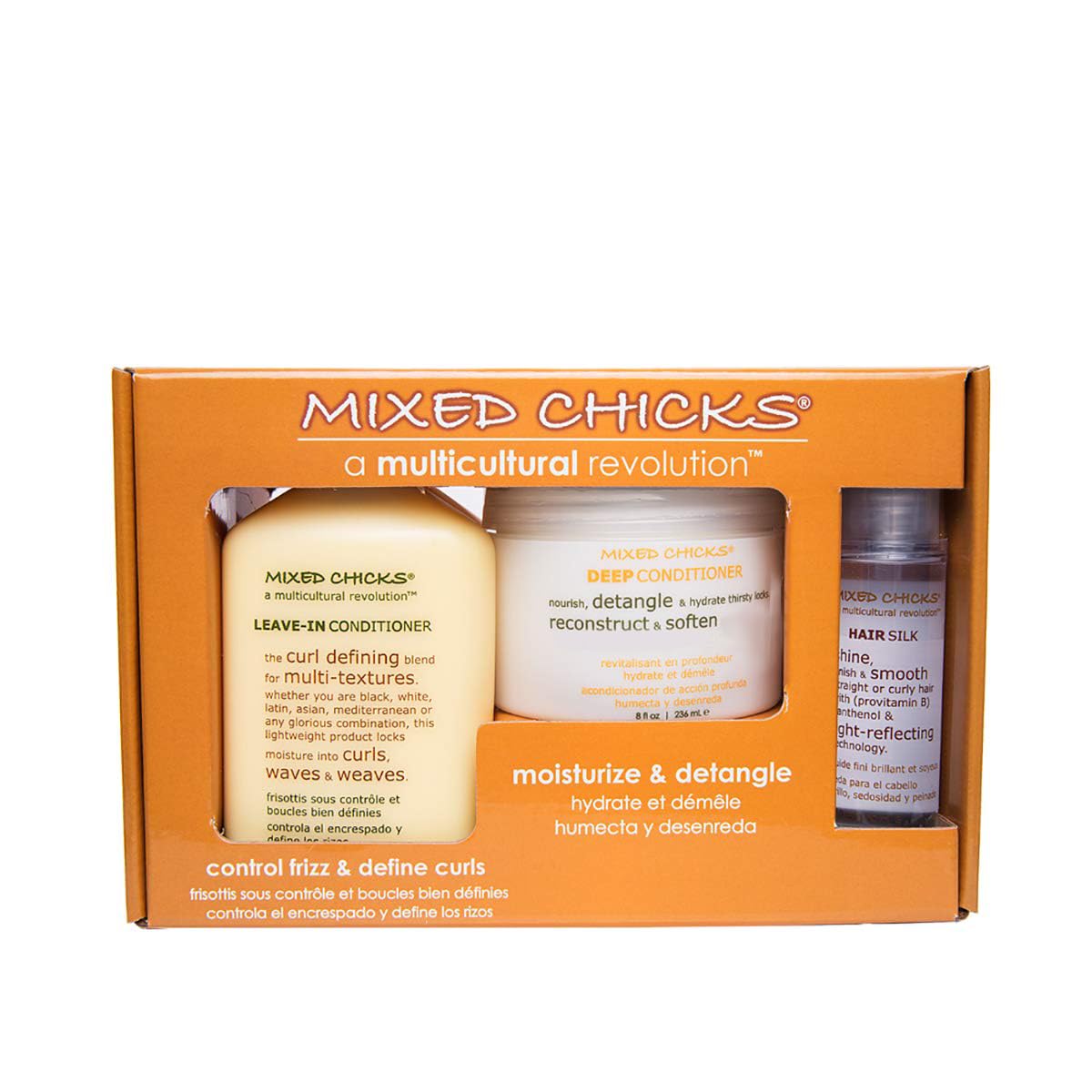 Mixed Chicks Quad Pack Shampoo bottle, gentle cleanse that supports frizz-free curls and natural oil balance.