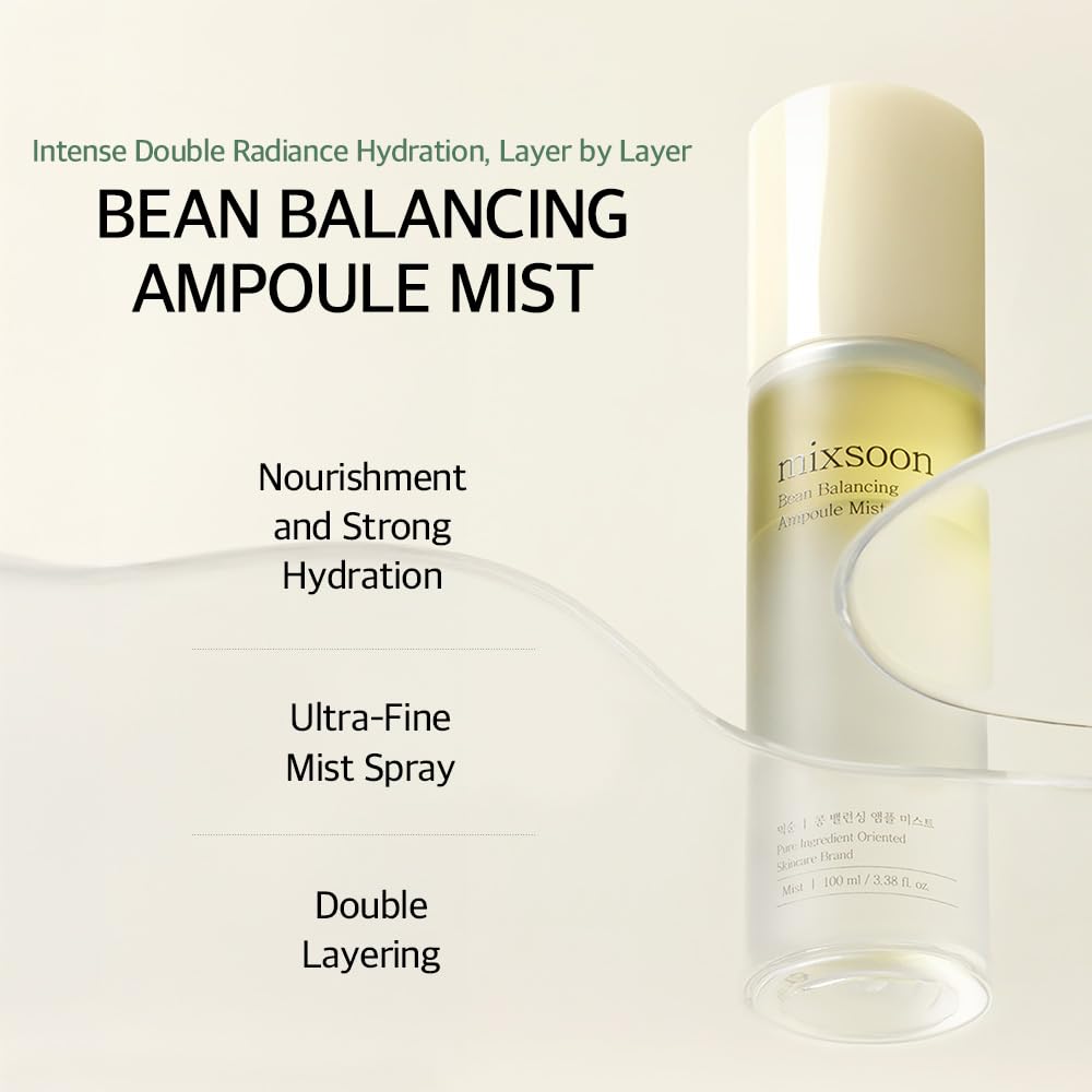 Mixsoon Bean Balancing Ampoule Mist spray action delivering quick refreshment on the go