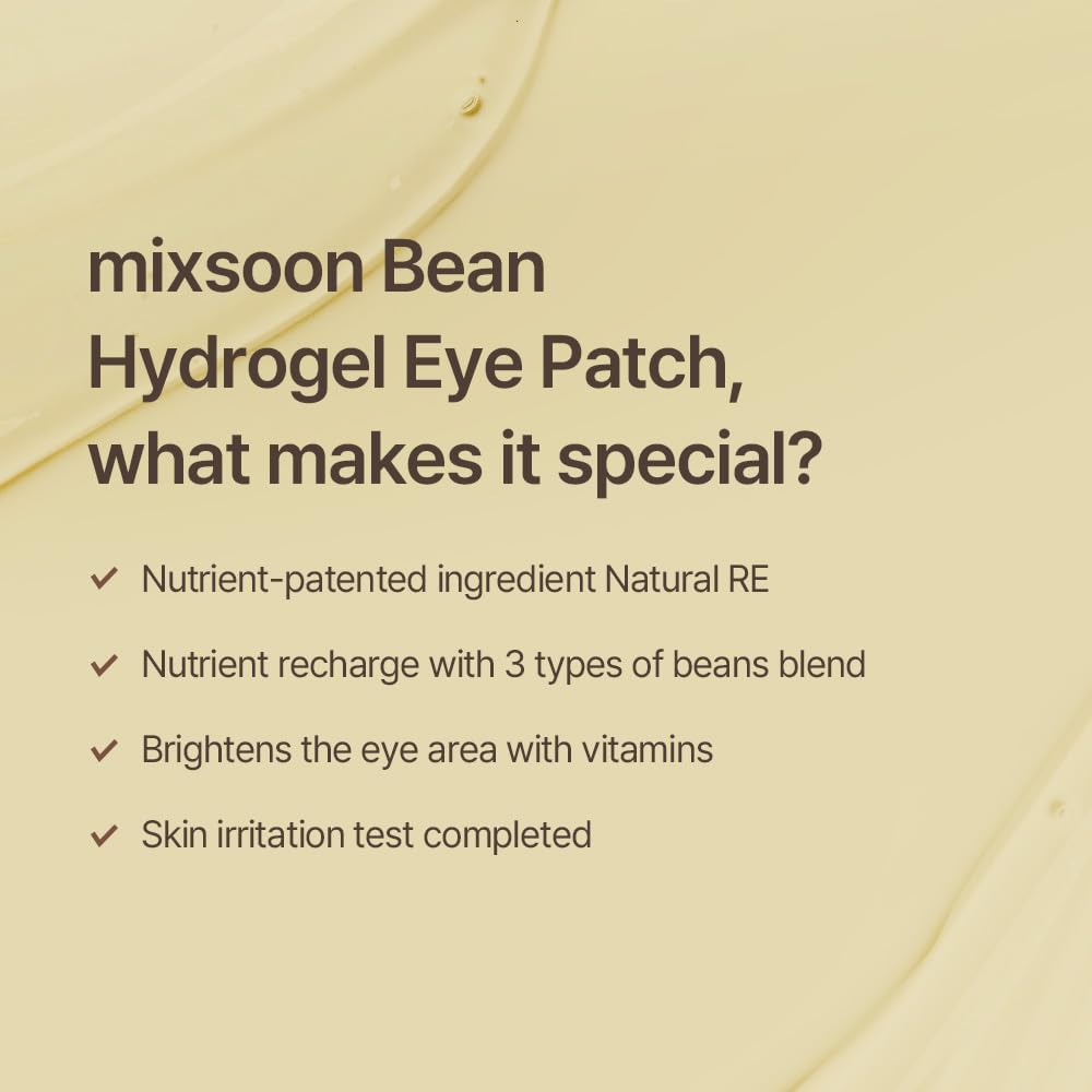 Mixsoon Bean Hydrogel Eye Patch application use showing easy placement and secure wear