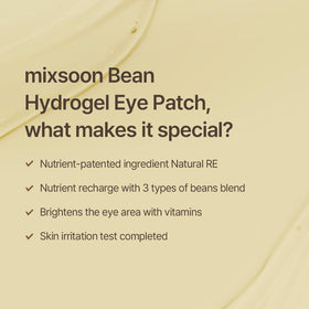 Mixsoon Bean Hydrogel Eye Patch application use showing easy placement and secure wear