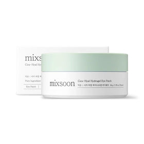 Mixsoon Cica-Hyal Eye Patch hydrogel texture close-up shows smooth, cool surface.