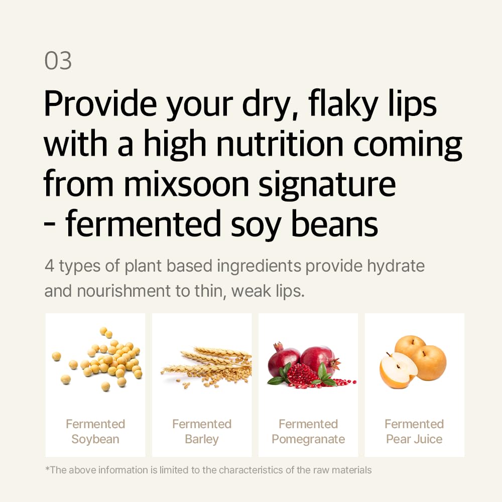 Mixsoon dry-lips relief moment showing dewy, hydrated lips.