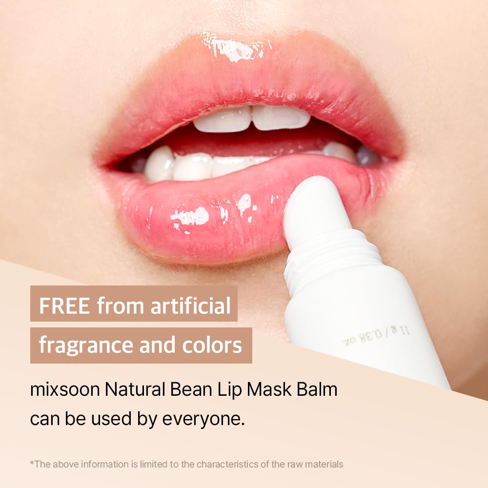 Mixsoon fermented bean extract close-up highlighting natural nourishment for lips.