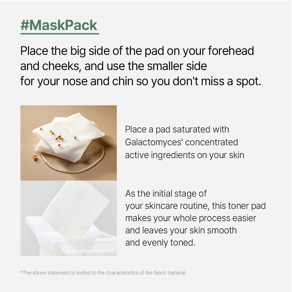 Mixsoon Galactomyces toner pad cotton side closeup for soothing hydration and refined texture