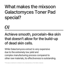 Mixsoon Galactomyces toner pad dual-texture pad supports exfoliation and moisture balance