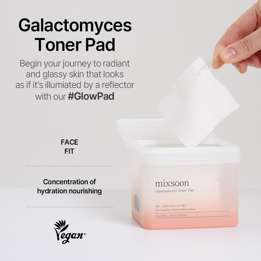 Mixsoon Galactomyces toner pad embossed side closeup for gentle exfoliation and brightening results