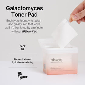 Mixsoon Galactomyces toner pad embossed side closeup for gentle exfoliation and brightening results