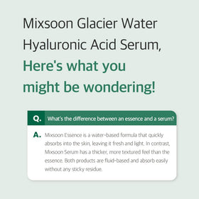 Mixsoon Glacier Water Serum bottle close-up for lasting hydration