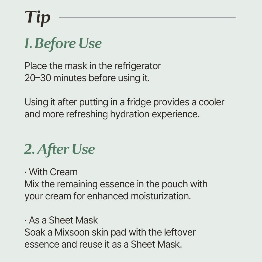 Mixsoon Moisture Mask delivers deep hydration for soft, plump skin.