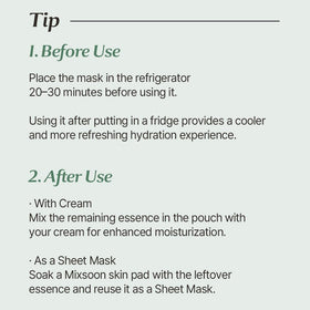 Mixsoon Moisture Mask delivers deep hydration for soft, plump skin.
