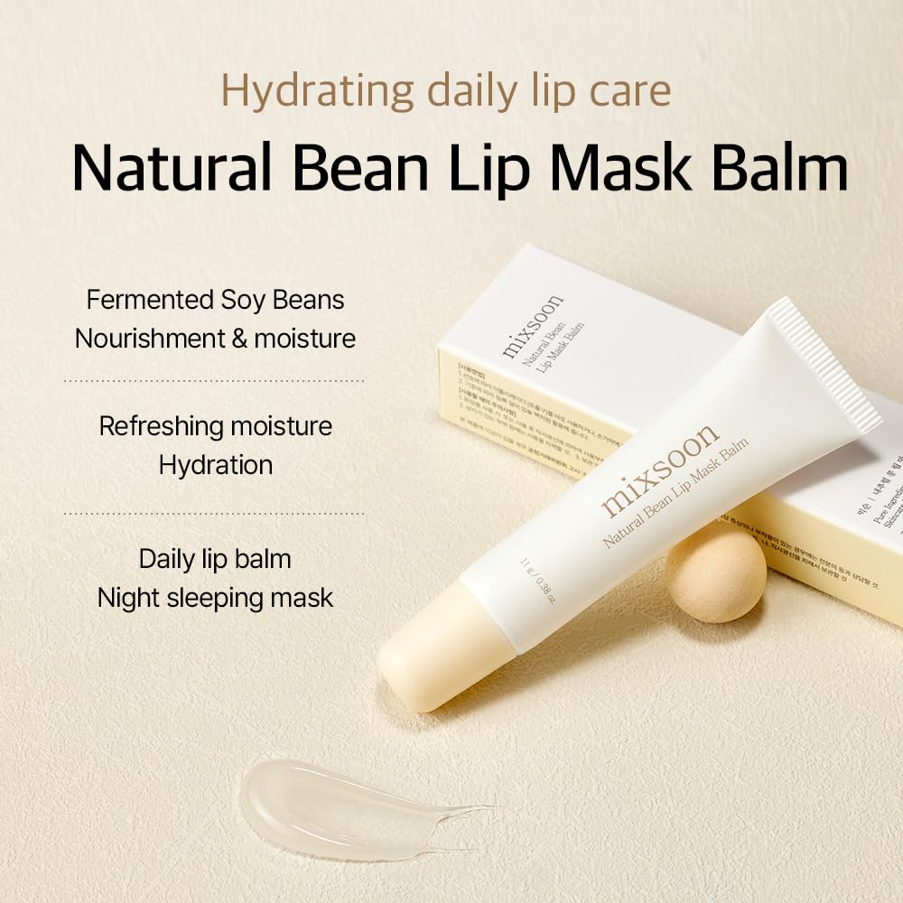 Mixsoon Lip Mask packaging on display highlighting vegan formula and clean beauty branding.