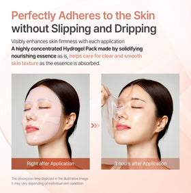 Mask applied to face for cooling comfort and soothing feel