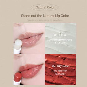 Clear finish provides a natural sheen on lips with Mixsoon balm.