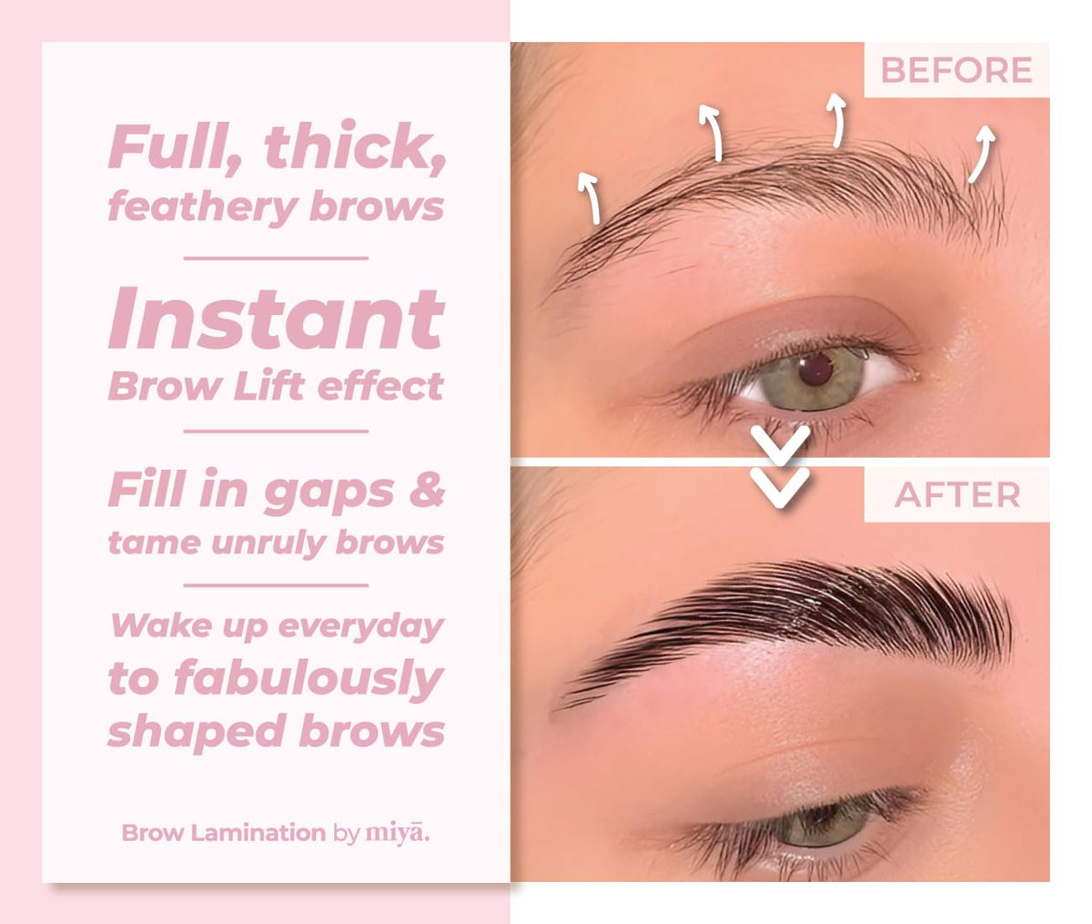 MIYA LASH brow lamination kit display for salon-ready brows.