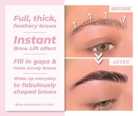 MIYA LASH brow lamination kit display for salon-ready brows.