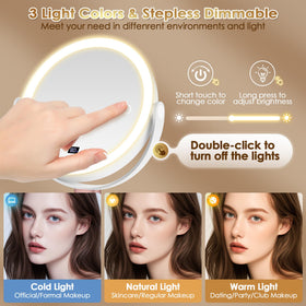 MIYADIVA mirror height adjustable and rotates 360 degrees for comfortable angles