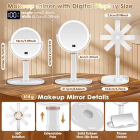 MIYADIVA mirror with phone holder for hands free video while applying makeup