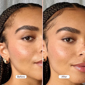 Mizani Artful Edges Edge Control Gel application on hairline for precise shaping.