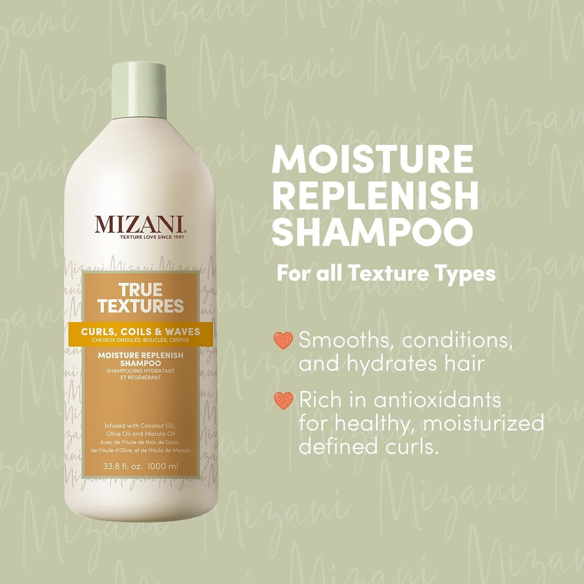 Mizani True Textures curls close-up demonstrates definition after wash