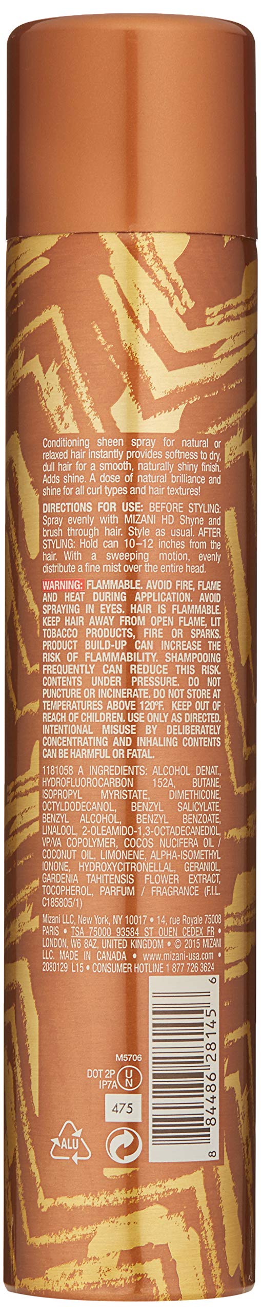 MIZANI HD Shyne spray mist application calms frizz and adds a sleek finish.