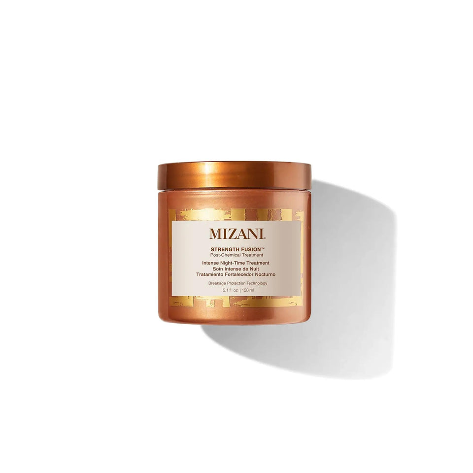 MIZANI Strength Fusion Night-Time Treatment bottle shown for overnight nourishment