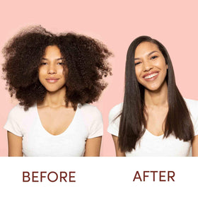 Mizani Smooth Guard reducing frizz and adding shine to curls