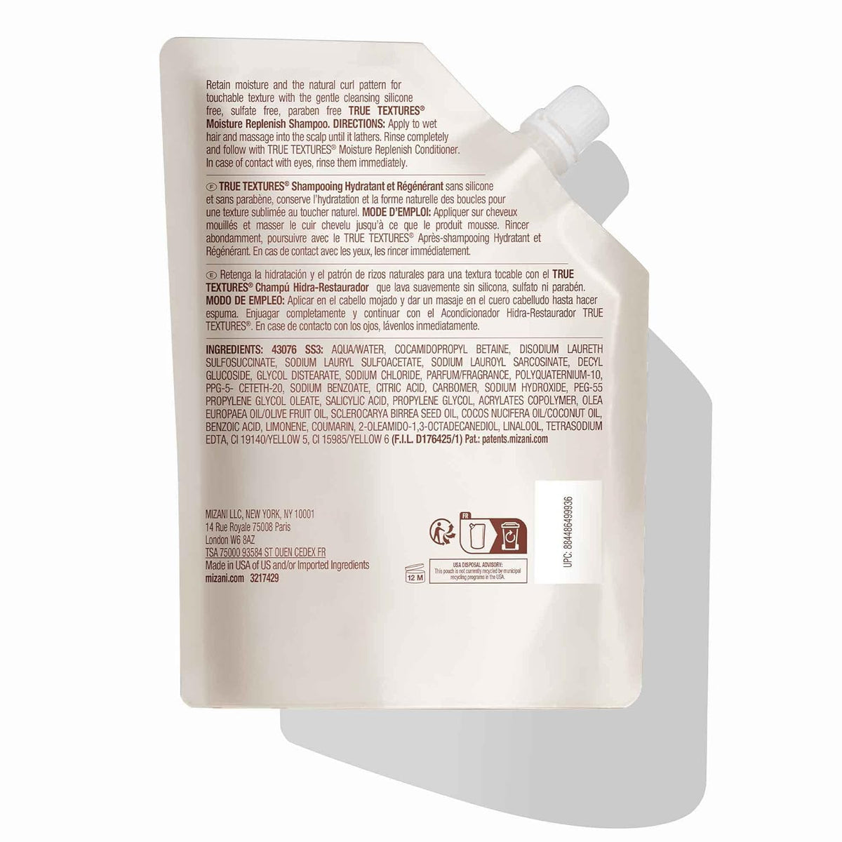 Color-treated hair cared for with Mizani True Textures Moisture Replenish Shampoo