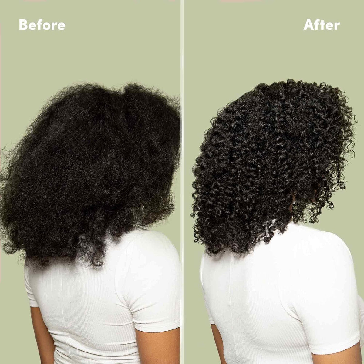 Mizani True Textures mask in action, detangling and smoothing curls.
