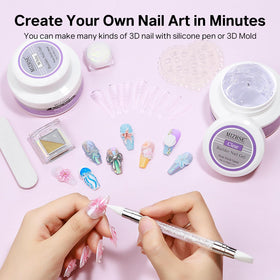MIZHSE 3D mold for sculpted nail shapes and designs