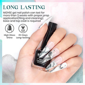 MIZHSE Marble Nail Polish flower-pattern closeup showcases realistic bloom patterns