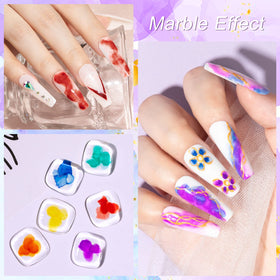 MIZHSE marble polish reveals gold blue purple ink swirls for elegant nails