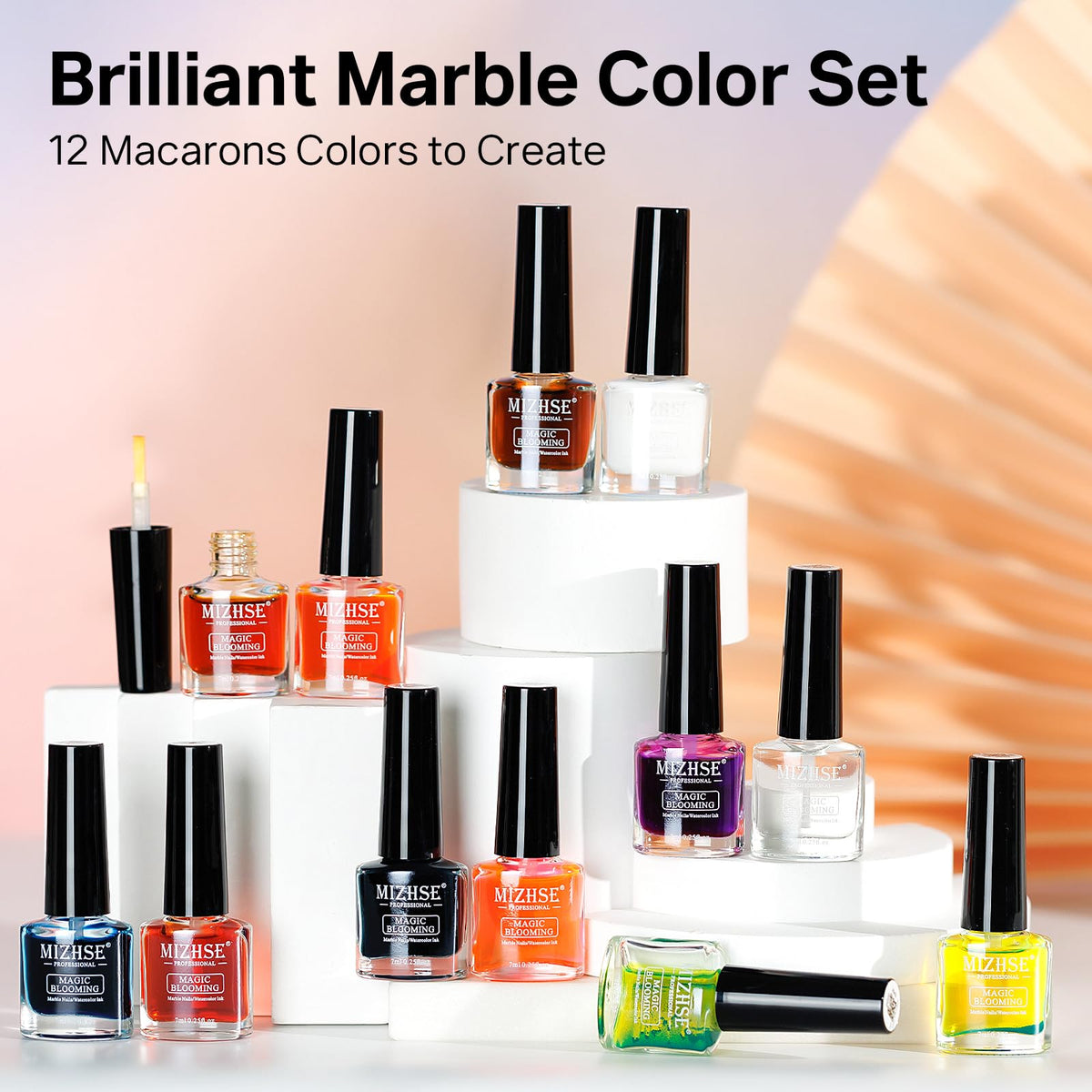 MIZHSE top coat finish adds shine and protects designs.