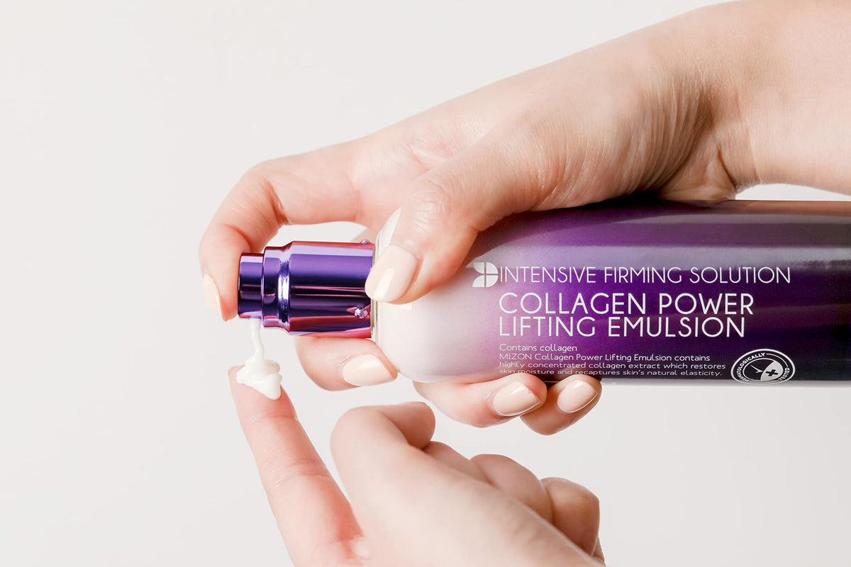 MIZON Collagen Power Lifting Emulsion demonstration of quick absorption