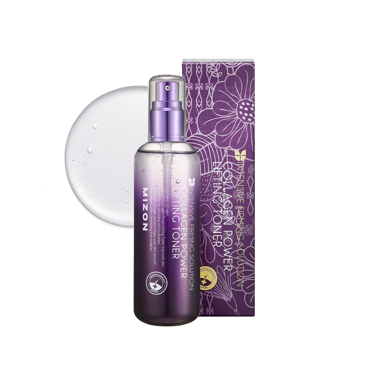 MIZON Collagen Power Lifting Toner bottle close-up for hydration and elasticity