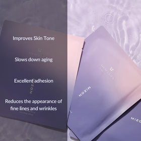 MIZON Hyalugen Pearl Mask wearer applying mask for deep hydration